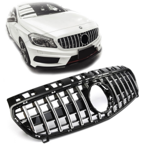 Mercedes Benz W176 A-osztály 2012-2015- króm - fekete hűtőrács Panamerica AMG GT stílusban