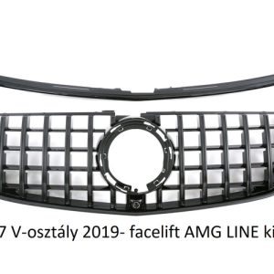Mercedes Benz V-osztály W447 LCI 2019- AMG LINE lakkozott fekete hűtőrács Panamerica AMG GT stílusban