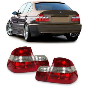 BMW E46 1998-2001 limousine piros fehér facelift optikás hátsó lámpa pár