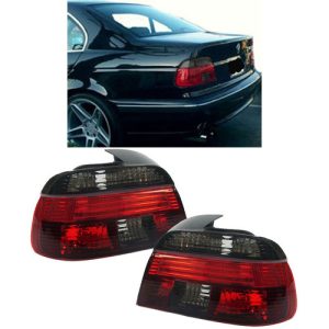 BMW E39 1995-2000 limousine piros fekete füst kristály burás hátsó lámpa pár