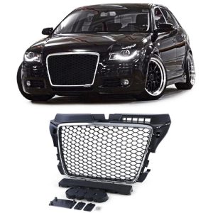 AUDI A3 8P 2008-2013 króm - matt fekete RS stílusú hűtőrács
