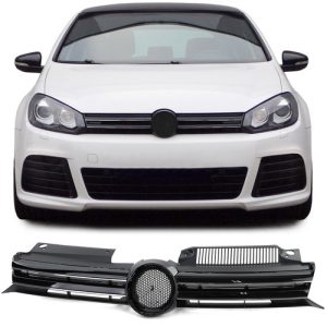 VW Volkswagen Golf VI - 6 GTI lakkozott fekete hűtőrács króm csíkokkal