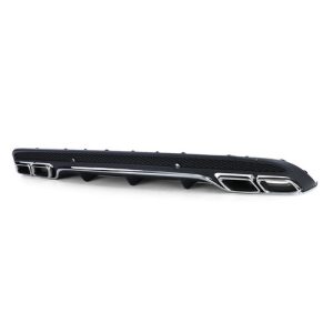 Mercedes Benz W205 2014-2018 AMG LINE-hoz C63 AMG stílusú utángyártott hátsó diffúzor króm kipufogó végekkel