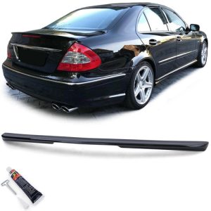 Mercedes Benz W211 E-osztály AMG stílusú lakkozott fekete csomagtartó spoiler pótféklámpáshoz