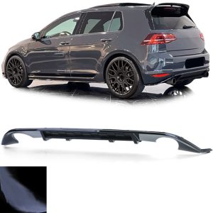 VW Golf VII GTI 2013-2017 hátsó lökhárítóhoz lakkozott fekete műanyag diffúzor