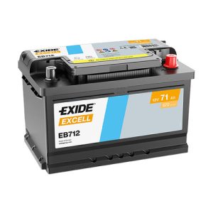 Exide Excell EB712 12V Akkumulátor 71Ah 670A Indítóáram Jobb+