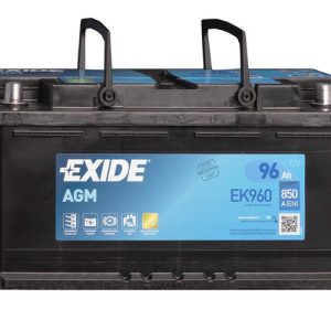 Exide AGM Start-Stop EK960 12V Akkumulátor 96Ah 850A Indítóáram Jobb+