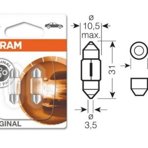 Osram C10W Original Line 31mm szofita izzó 6438-02B DUO BOX