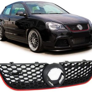 VW Volkswagen Polo IV 9N3 2005-2009 piros - fekete R hűtőrács